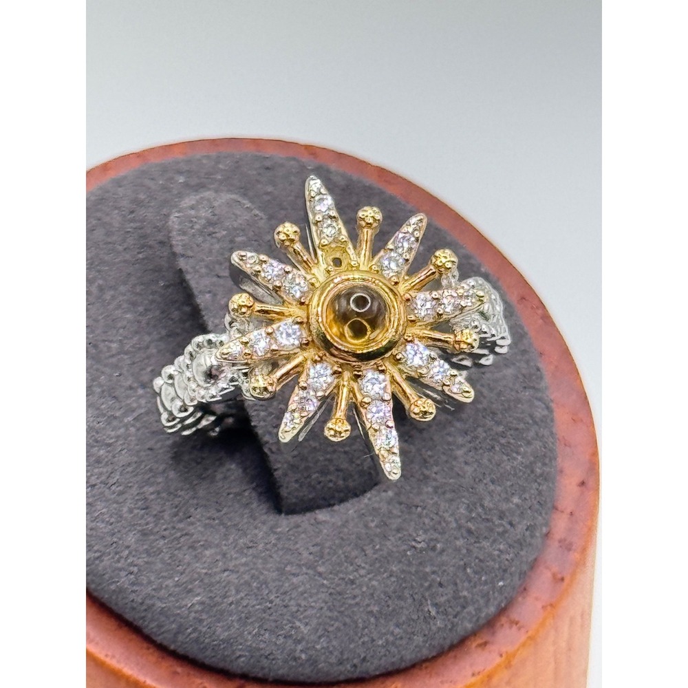 Dallas Prince Sterling Silver Starburst Star Ring Size 7 READ